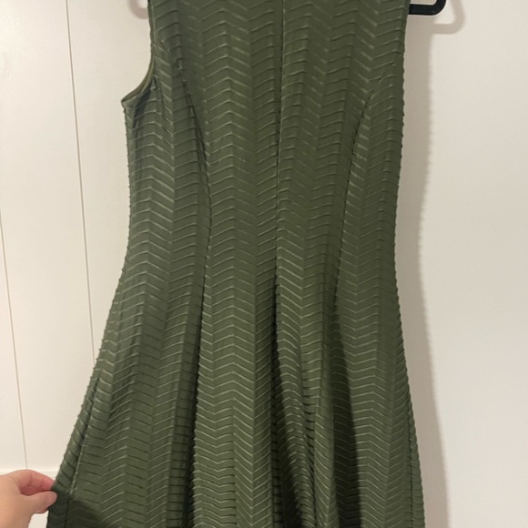 Olive Green Chevron Dress-Aline - Picture 2 of 2